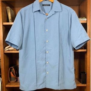 Vintage light sky blue bowling rockabilly shirt